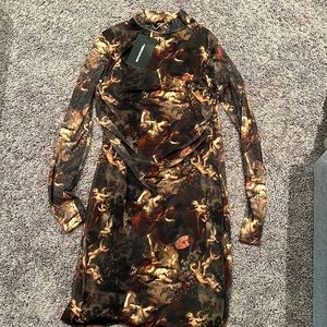 PRETTY LITTLE THING MESH BODYCON DRESS